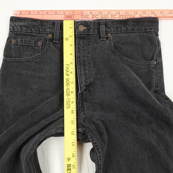 Vintage Levi's 516 Slim Straight Jeans Mens 34x32 Black Denim Made in Canada 90s - Picture 9 of 11
